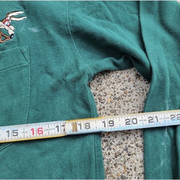 VTG 1995 WARNER BROS STUDIO STORE LOONEY TUNES POCKET LONG SLEEVE T-SHIRT SMALL - Picture 3 of 4